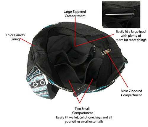 Large Woven Shoulder Hobo Bag School Laptop Women Boho Beach Travel Tribal4