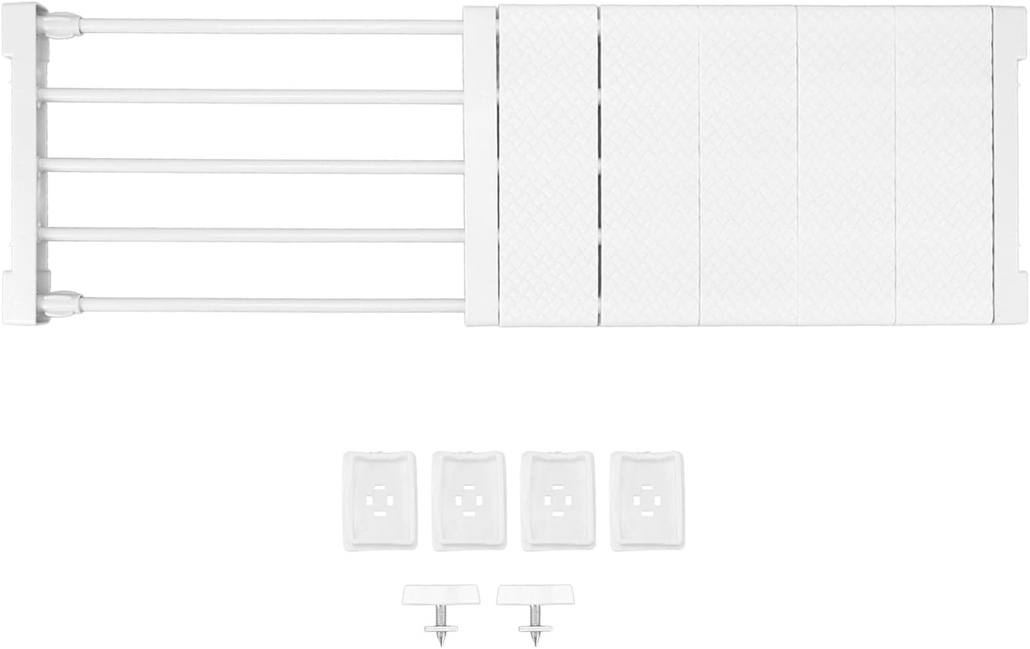 24cm Width Tension Shelf, Adjustable Closet Divider Storage Rack, Expandable Closet Shelf Organizer for Cabinet Wardrobe (QANYEGNMBF-13)