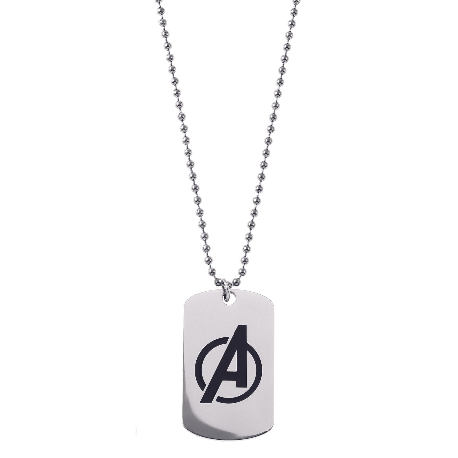 Marvel Collier en acier inoxydable avec pendentif Spider-Man/Thanos/Avengers/Black Panther pour enfants, longueur 56 cm