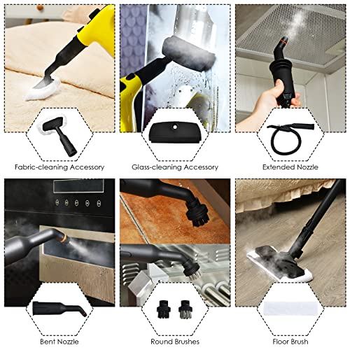 Image of COSTWAY Handheld MultiPurpose Steam Cleaner with 17 Pieces, 350ml Capacity