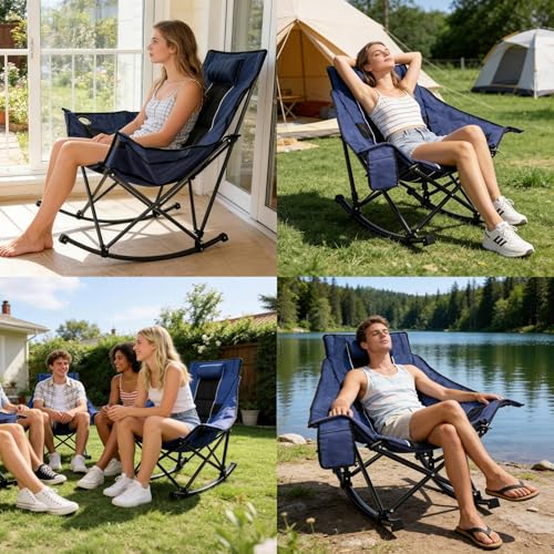 Suteck Silla Mecedora Oversized para Camping, Acolchonada y Resistente para Adultos miniatura 7