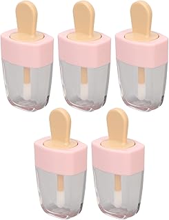 5pcs Empty Lip Gloss Tubes, Ice Cream Shaped Leakproof Empty Concealer Tube Lip Gloss Making Kit Empty Lipstick Tubes for DIY Lipstick 5ml