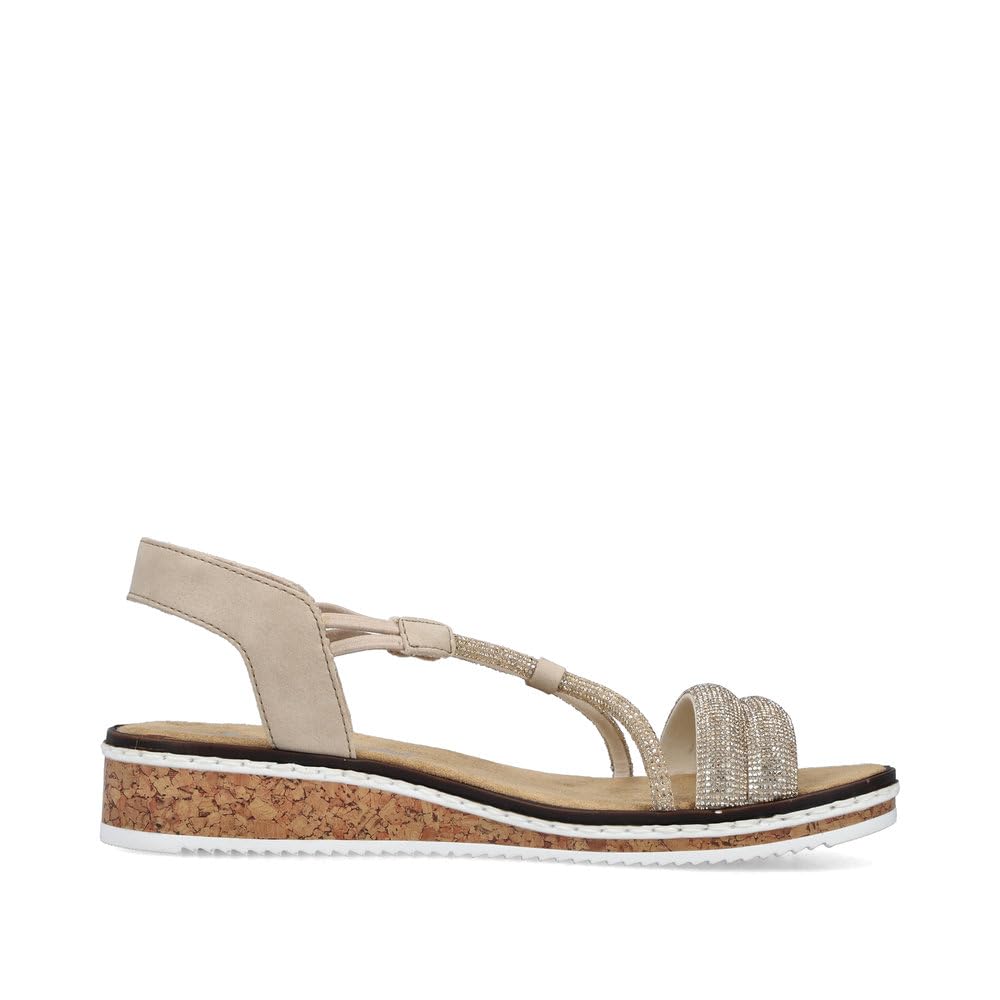 Rieker Damen Keilsandalen V3671, Frauen Sandalen