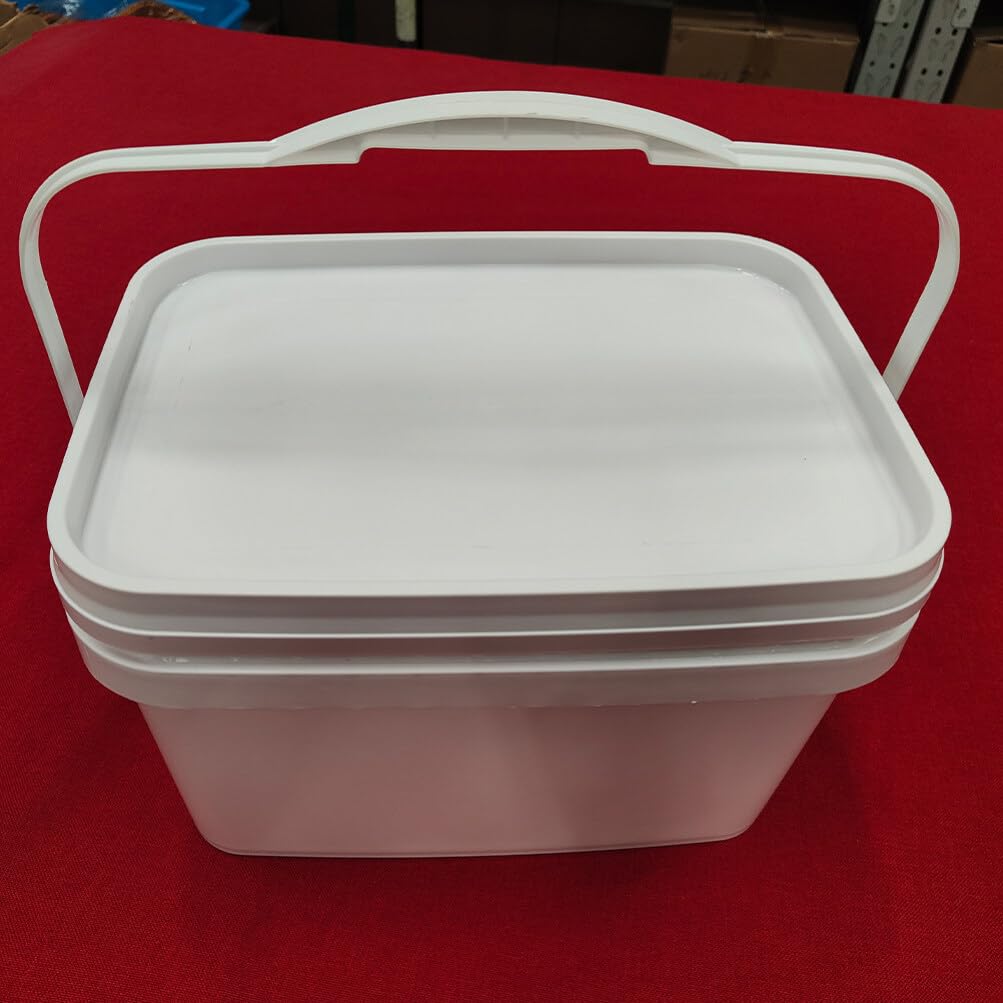 2piezas Cubos De Pintura De Plástico con Tapa y Asa De Cubos De Recipientes Reutilizables para Pintura y Almacenamiento para Actividades Al Aire y Manualidades