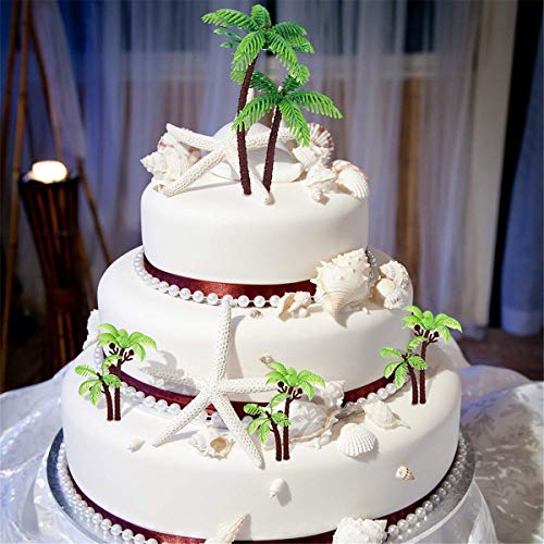Janou Palm Tree Cake Toppers Tropical Coconuts Cake Decor For Birthday Wedding Summer Luau Party Favors Pack 18Pcs #TOP4