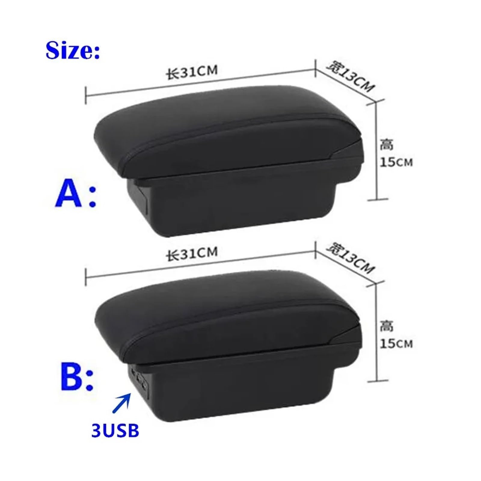 Scatola Portaoggetti Bracciolo Auto Per Peugeot 208 2008 2019-2025