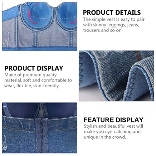 VALICLUD Colete Jeans Feminino Colete Estilingue Regatas Femininas Cortadas Camisola Jeans Tops Femi