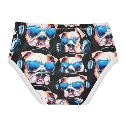 Joisal Funny Cool Bulldog Black Cute Panties Girl Girls Underwear Toddler Cotton Artistic Briefs Undies Kids 2t2