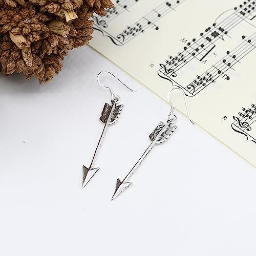 AeraVida Minimalist Hunter's Arrow .925 Sterling Silver Dangle Earrings2