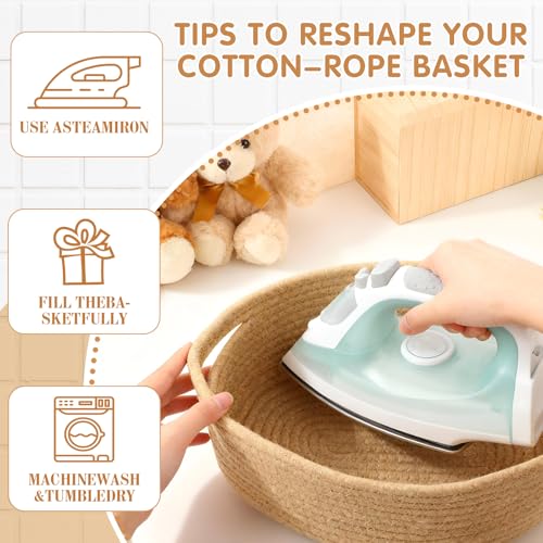 Image of Colingmill Woven Basket with Gift Bags and 2 Ribbons, Raffia Grass Paper Shred Filler, Gift Card, Empty Small Rope Basket for Storage Presents Toy Organizer(Khaki,12 * 8 Inch)