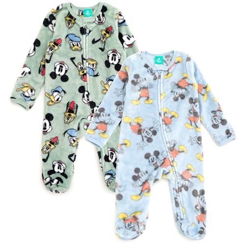 Image of Disney Baby Boys Long Sleeve Footed Sleep and Play Coveralls