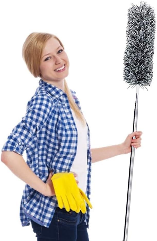 Microfiber Feather Duster Fan Cleaner Mop with extendable Pole 100 Inch with Anti Scratch Bendable Head Brush for Cobweb Stick high Ceiling Fandusting Brush for Home improvment Cleaning (B0CWPDCFWH) Amazon Price History, Amazon Price Tracker