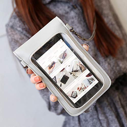 Gxing Cadena Teléfono Bolsa Transparente Transparente Ventana Toca Pantalla Crossbody Teléfono Móvil Bolsa