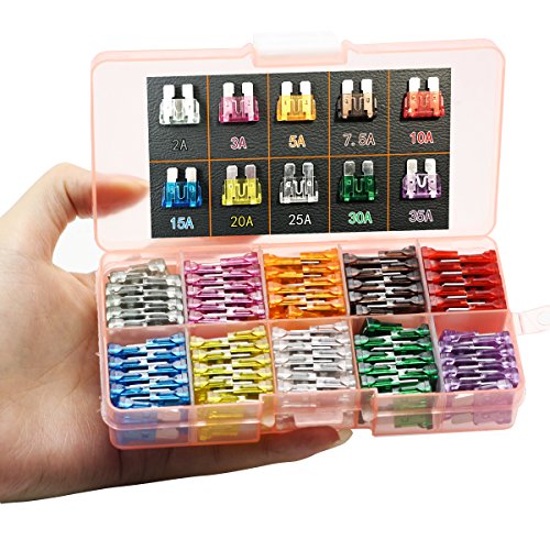 GlowGeek 100pcs Assorted Auto Car Truck Standard Blade Fuse Assortment 2A 3A 5A 7.5 A 10A 15A 20A 25A 30A 35A Car Boat Truck SUV Automotive Replacement Fuses