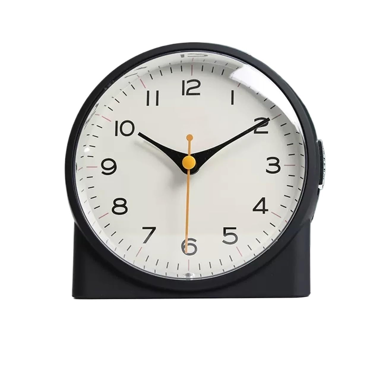 YHxFlux Table clocks 4 inch Silent Non Ticking Small Clock with Night Light, Snooze and Functions for bedrooms(Black)