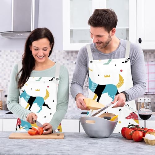 Tablier de cuisine restaurant multicolore anti-taches avec broches - 6