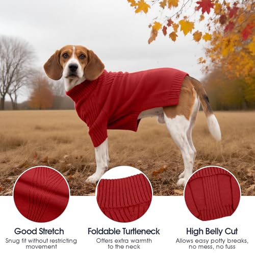 Image of Great Dane Sweater,5XL Extra Large Sweater for Giant Breed Dogs in Winter | Turtleneck Cold Weather Outfit, For Senior & Short-haired Giant Dog Clothes, Elastic Pullover for Saint Bernard,Mastiff