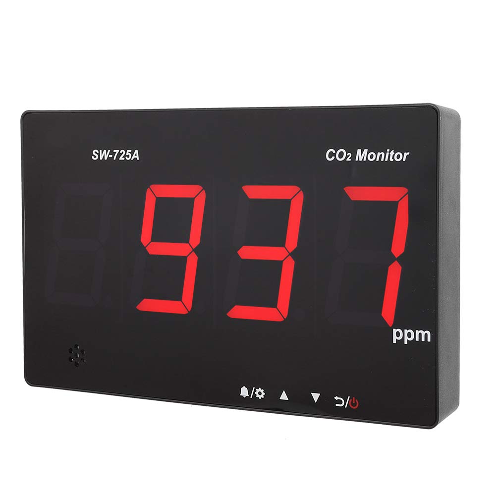 Kohlendioxid Detektor, Großer LCD Bildschirm, Wandmontierter Luftqualitätsmonitor mit 3,5 Mm Steckerloch, Hochpräziser CO2 Monitor für Familien, Labore, Büros, Hotels