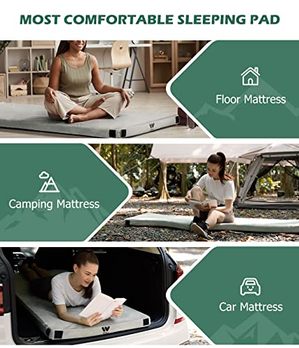 Willpo-Foam-Camping-Mattress-Portable-Sleeping-Pad-Guest-Floor-Bed-Lightweight-Outdoor-Tent-Mattress-with-Waterproof-Cover-Travel-Bag