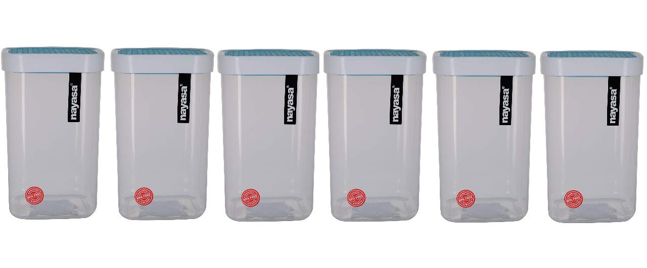 NayasaSuperplast Plastic Fusion Containers 1500ml by Bansal Group, (Set of 6, Blue)