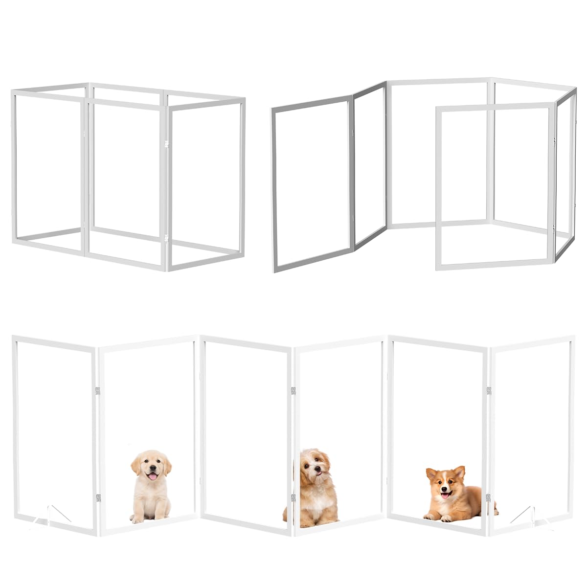 Xifamniy Puerta alta para mascotas, 6 paneles