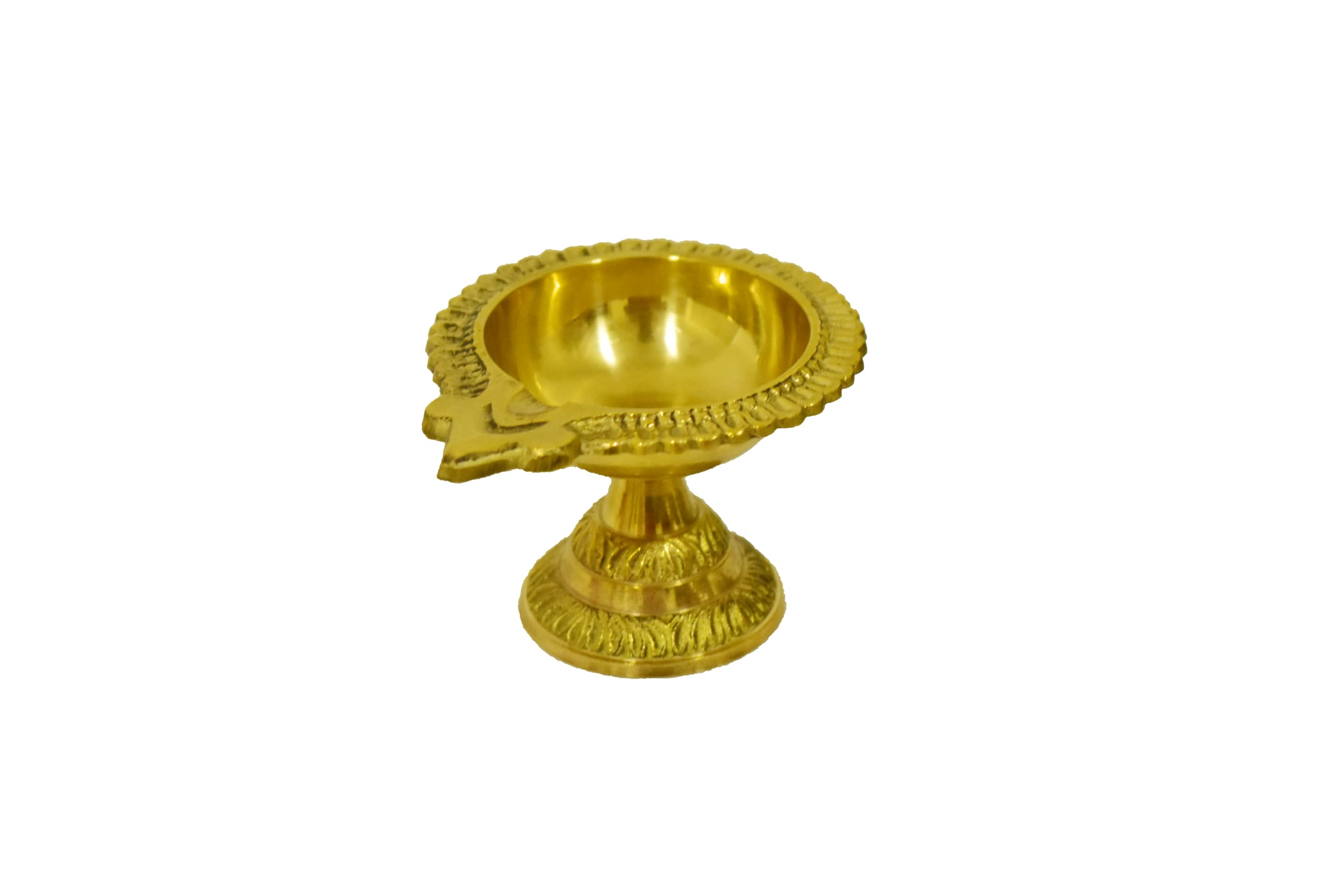 Brass Diya Deepam Pital Pooja Indian Antique Décor for Home Entrance Temple Festival Diwali Decoration and Gifting (Brass Diya)