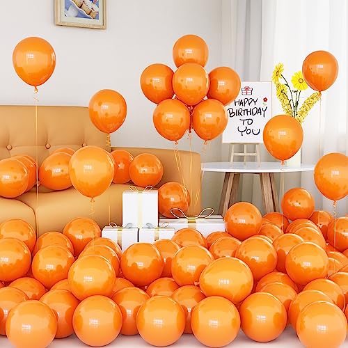 Ballons Orange, 50 Pièces Ballons Mat Orange Latex 5 pouces Petits Mini Ballon avec Ruban pour Femmes Fête d'anniversaire Filles Halloween Mariage Baptême Carnaval...