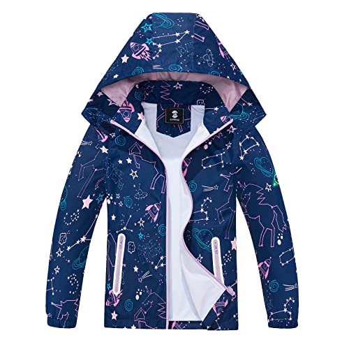 Image of SaphiRose Kids Waterproof Rain Jacket Mesh Lined with Removable Hood | Lightweight rain coat, windproof, breathable, school, camping, travel, outdoor play, boys and girls