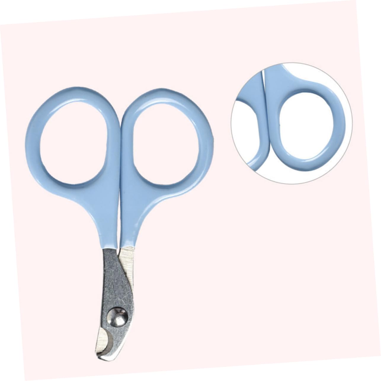 POPETPOP 2Pcs Stainless Steel Pet Nail Clipper Ergonomic Dog Cat Nail Trimmer with Safety Guard Comfortable Grip for Pink Each