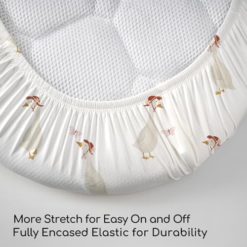 Image of 3-Pack Organic Bassinet Sheets for Girls Stretch, Soft Cozy Fitted Bassinet Mattress Sheet (32 inch x 16 inch) Universal Fit for Hourglass, Oval, & Rectangle Mattresses Pink Butterfly