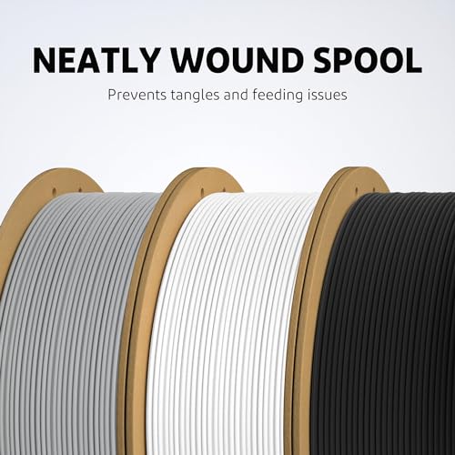 Image of ELEGOO Matte PLA Filament Black & Slate Gray 2KG, 1.75mm 3D Printer Filament Dimensional Accuracy + /- 0.02mm, 2pcs 1kg Carboard Spool (2.2lbs) for Most FDM 3D Printers