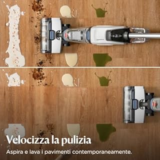 Bissell CrossWave Edge, Aspirapolvere Lavatrice, Pulitore Multi-Surfacce con Sistema Autopulente, Aspirapolvere ad acqua cablata ZeroGap, per pavimenti duri e tappeti, cavo 7,5 m, 4088N