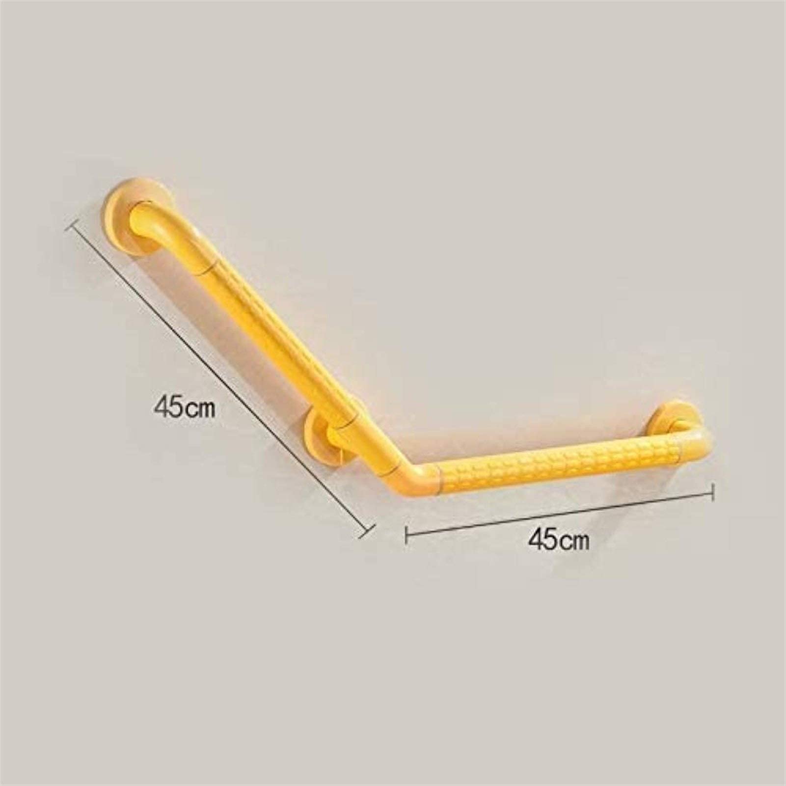 handrail Handles Bathtub Grab Bars Toilet Grab Bars Curved Armrest Bathroom Shower Anti-Skid Handle Armrest 45 cm Elderly Children Stainless Steel Handle/Yellow
