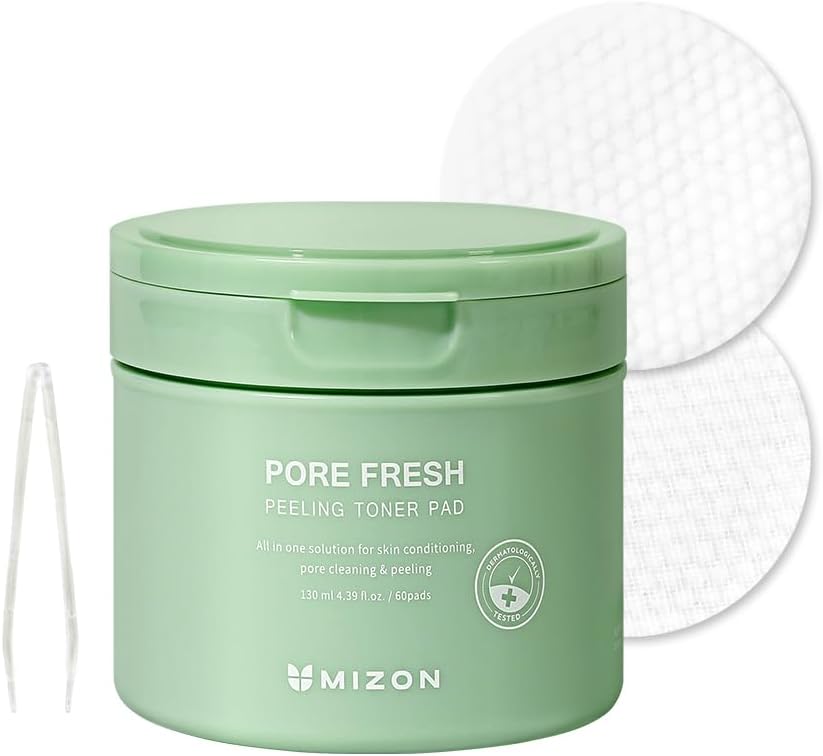 [MIZON] PORE FRESH PEELING TONER PAD (x60) Korean skincare – AHA, BHA, PHA – Softening – Reduces pores – Disks with exfoliating lotion – Suitable for sensitive skin