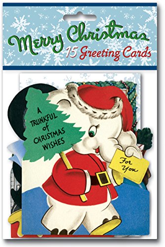 Vintage Christmas Cards Packet: 15 Greeting Cards With Envelopes