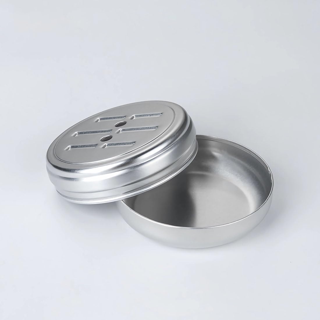 Aluminiowy słoik cynowy, 12-częściowe aluminiowe pudełko na mydło w kolorze srebrnym, przenośne, z pokrywką, do przechowywania w podróży