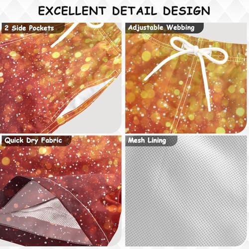 Pigsaly Boys Swim Trunks Yellow Orange Red Gradient Flashing Glitter Boys Board Shorts Swimsuit Swimwear Bathing Suit 2T3