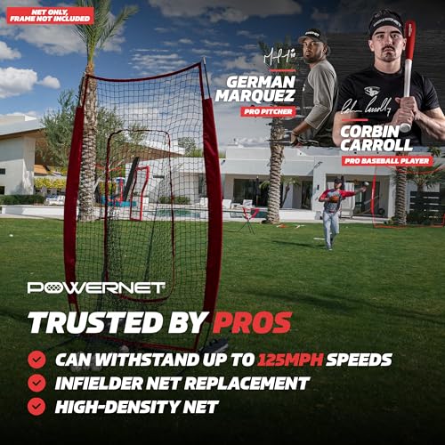 PowerNet 4x7 FT Portable Infielder Training Net Only, Softball Baseball Replacement Practice Net for Pitching and Hittin