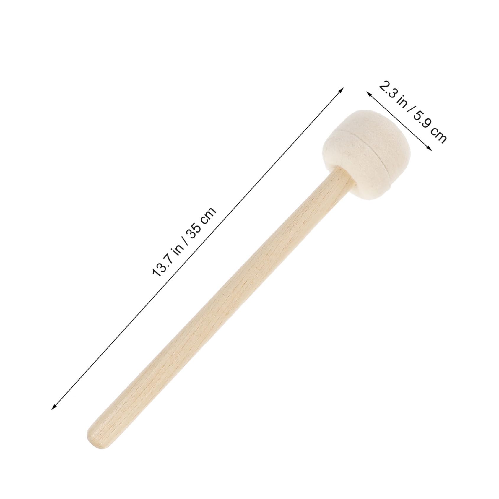 Toyvian 2 pezzi Mazzetto di grande cassa in legno con testa in feltro di lana bacchette per tamburo percussione accessorio pratico per principianti e musicisti