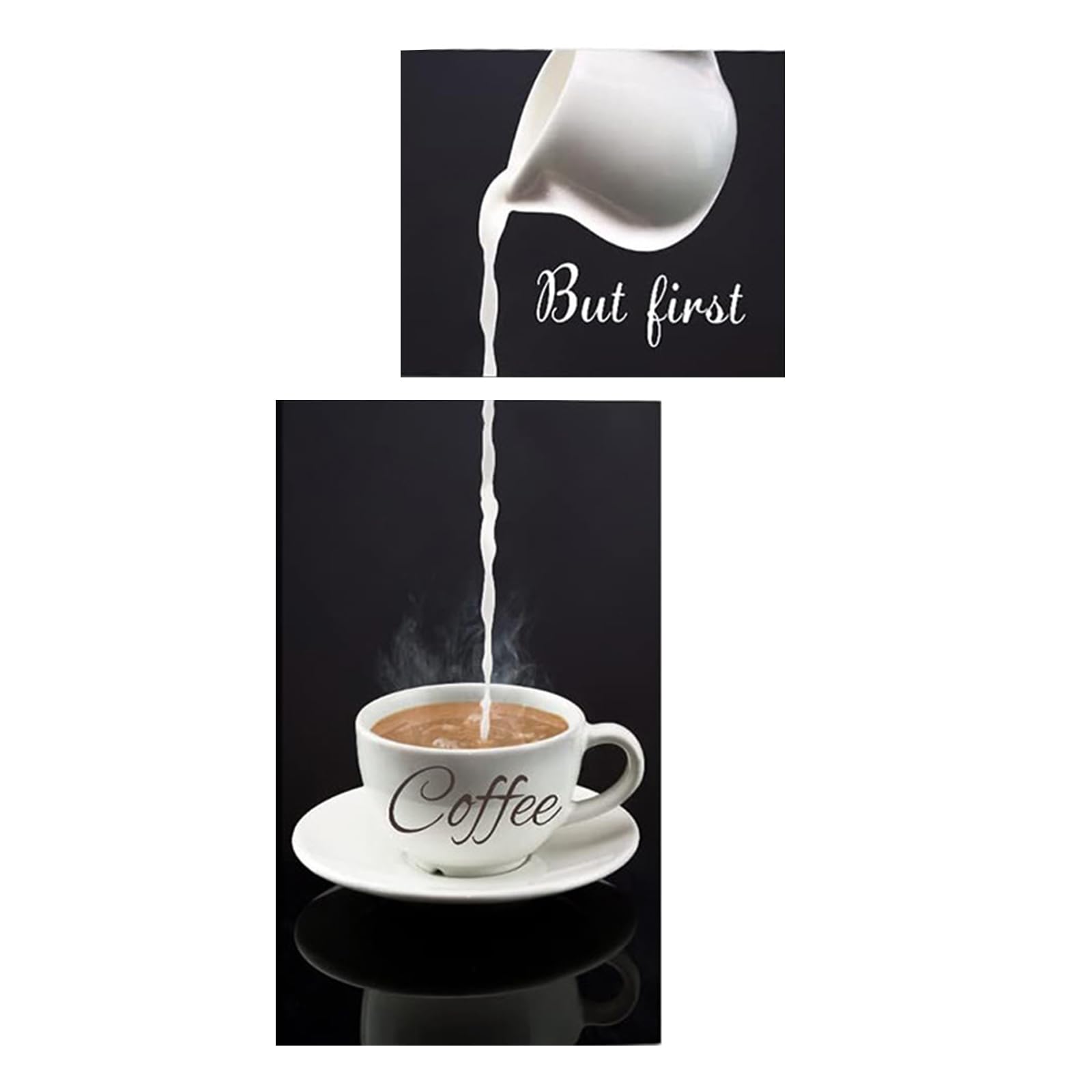 burkfeeg 2 unidades de café bar decoración de pared cocina cuadros cocina comedor decoración mural moderno negro blanco lienzo cuadros salón cuadros (sin marco)