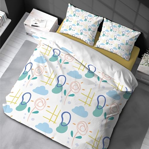 Ensemble de housse de couette nuages rigolos pour des nuits douces - 2