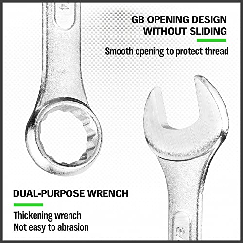 Image of SWANLAKE GARDEN TOOLS 26-Piece Combination Wrench Set with Roll-up Pouch, SAE 1 /4 inch - 1 inch, Metric 8mm - 24mm, Perfect for General Household, Garage, Auto Repairs and Travel Emergency