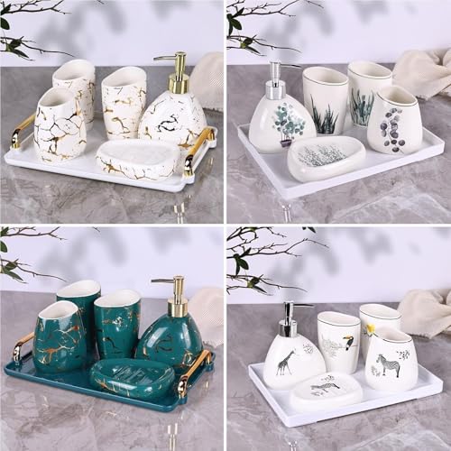 Accesorios de baño juego de accesorios baño moderno de 6 piezas verde 7