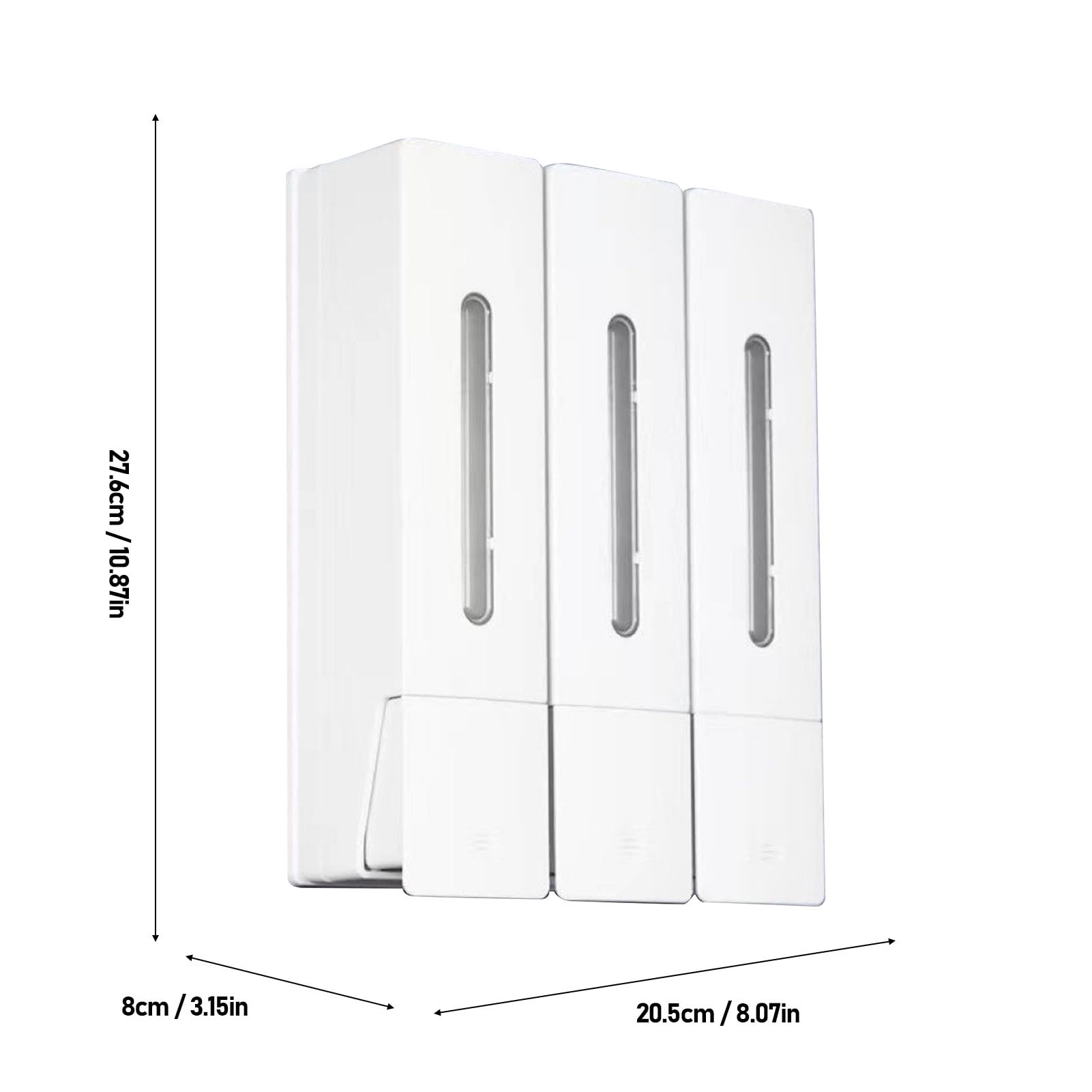 Dispensador de champú y acondicionador de 3 cámaras montado en la Pared 1200 ml Dispensador de jabón de Ducha ABS a Prueba de Fugas de Gran Capacidad para baño Hotel Hogar (Cabeza Triple