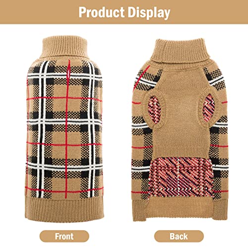 Pupteck Classic Plaid Style Dog Sweater - Puppy Festive Winter Cloth #TOP5