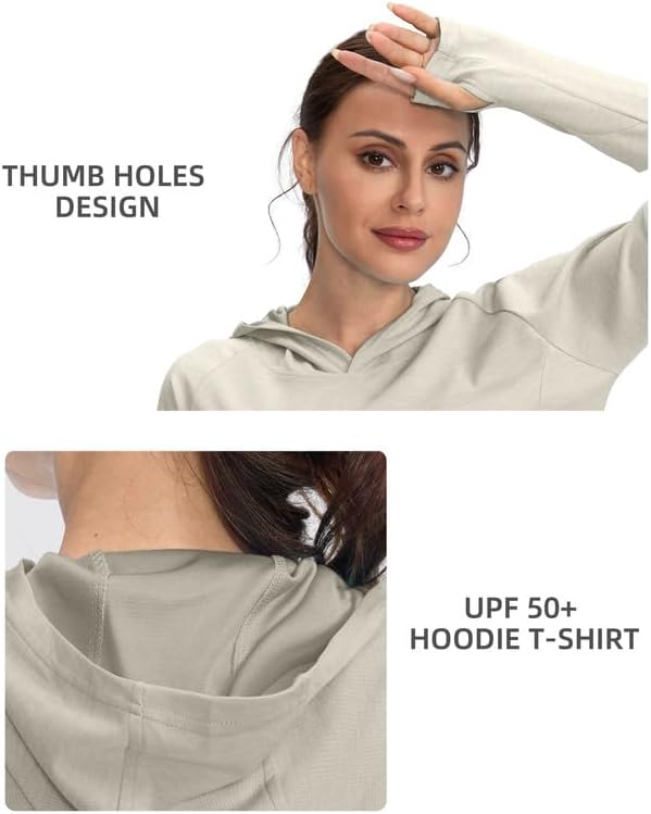Women's UPF 50+ Sun Protection Shirt Long Sleeve Lightweight Hoodie UV Shirts for Women Hiking Fishing Outdoor - Image 5