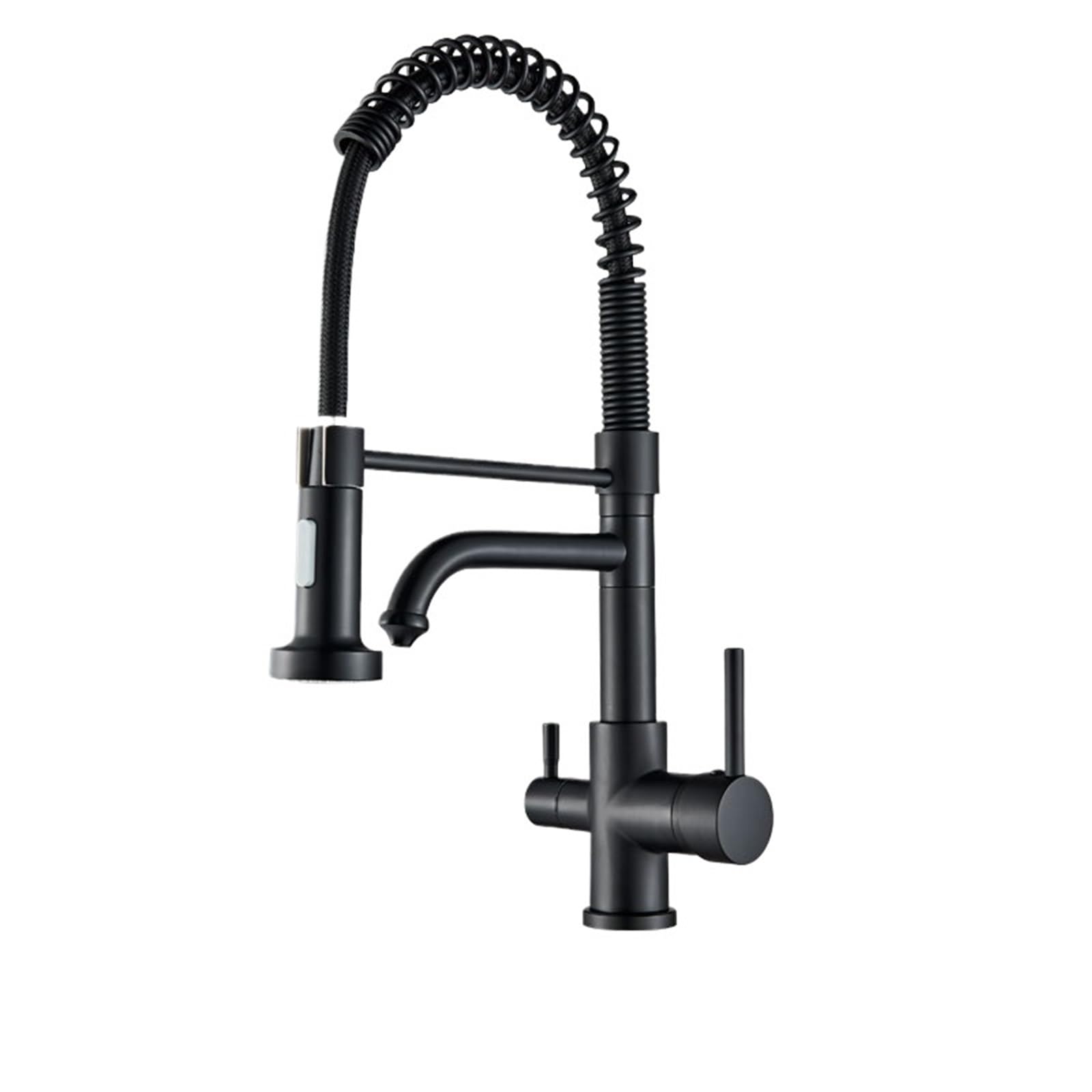 ZYCHSJXA Chrome Kitchen Sink Faucet Purified Rotation Cold Mixer Handle Tap Deck Mount Spring Drink Faucets(Brushed Nickel)
