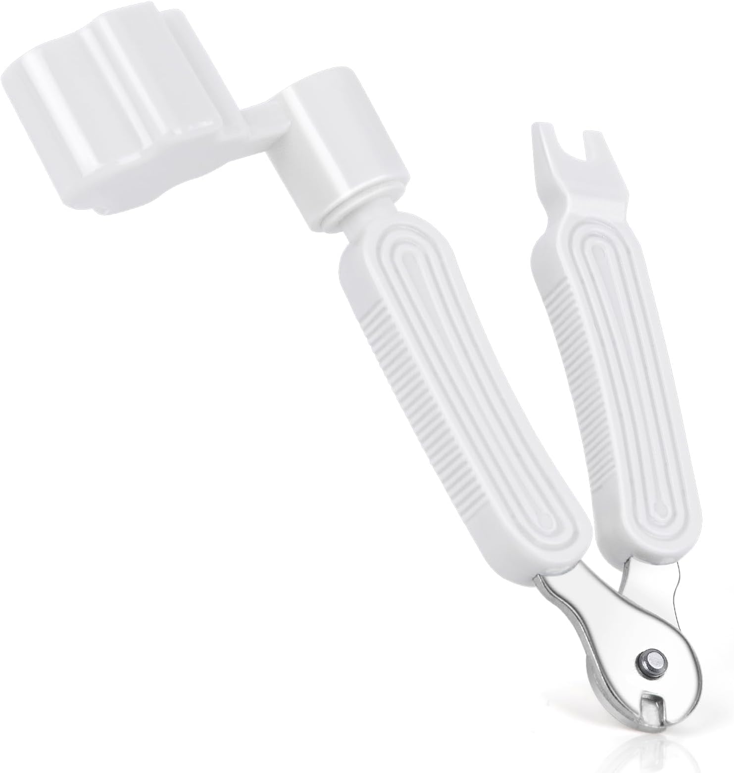 DIANZHU Guitar String Winder, Guitar String Winder Tool, Guitar Bridge Pin Puller and Cutter, 3 In 1 Multifunctional Guitar String Peg Tuner Winder for Acoustic Electric Guitar (White)