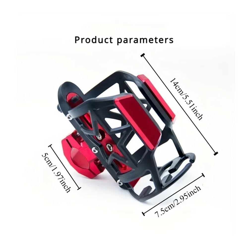 Portabotellas Motocicleta Portavasos para De Motocicleta Aleación Aluminio, Portabotellas Agua para Bicicleta, Sin Necesidad Perforar Agujeros