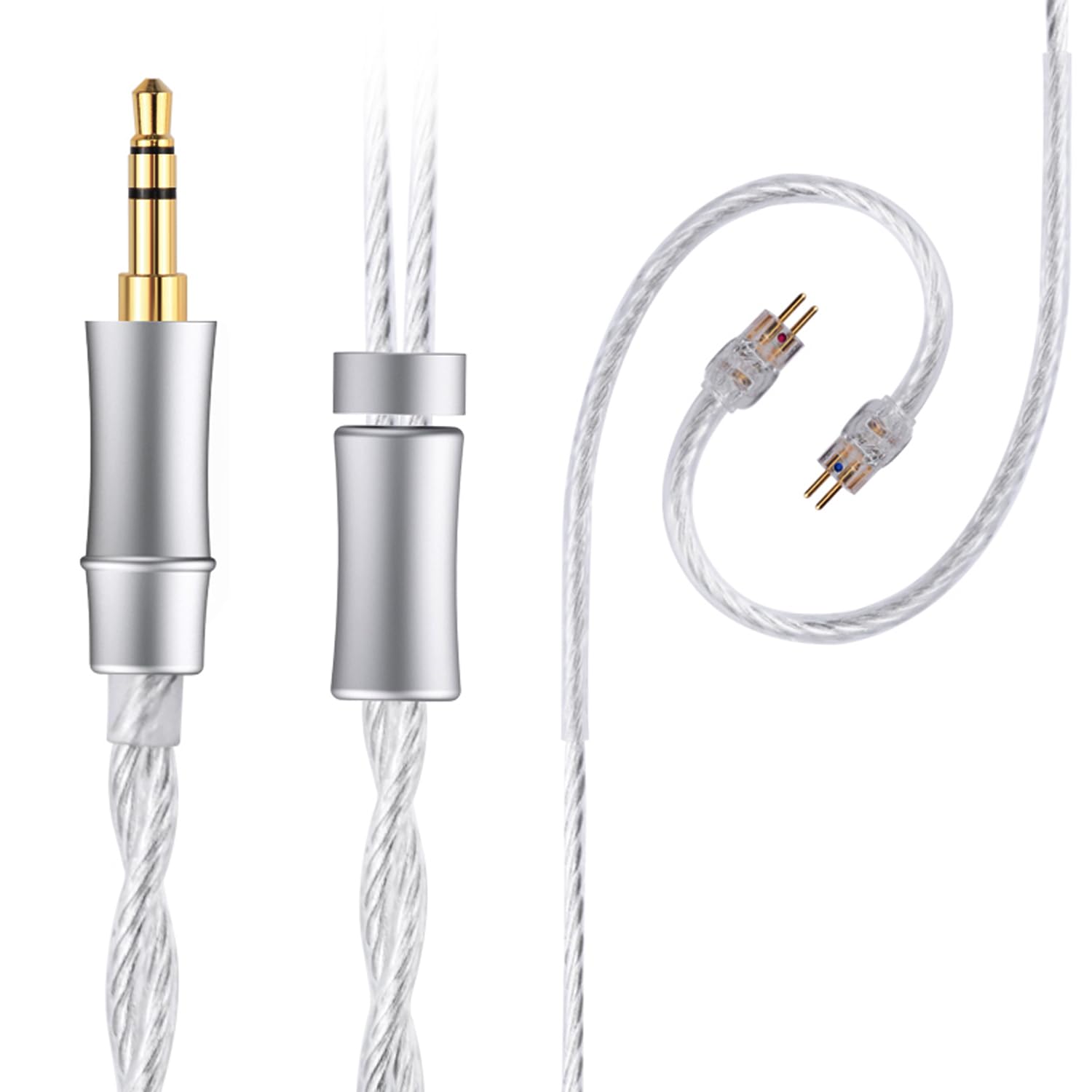 Cable de actualización de audio para auriculares HiFi, 8N, chapado en plata, 1,3 m, cable IEM para audiófilo, músico, baterista, enchufe de 3,5 mm (0,78 mm, 2 pines, 1,3 m)